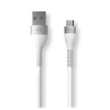 Micro USB charging cable in white
