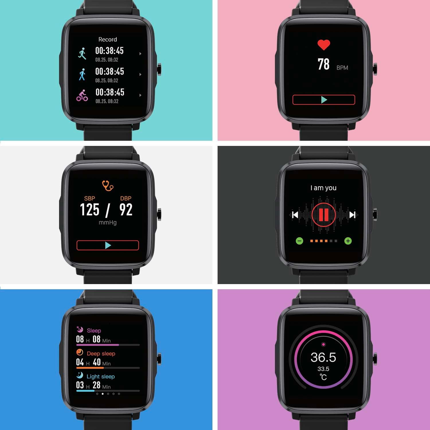F2 Smart watch screens