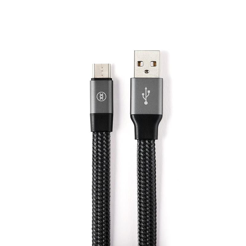 Self coil USB charging cable for Type C connector in space grey