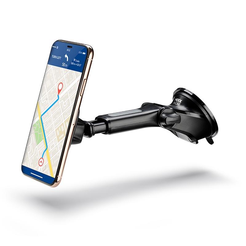 Magnetic long arm car mount for iPhone